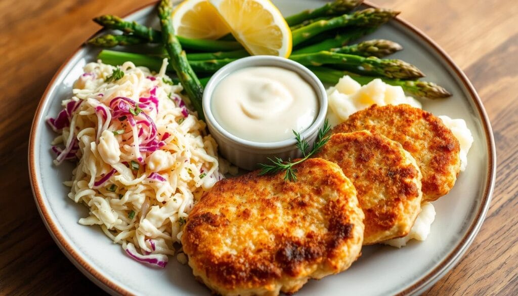 Salmon patty sides