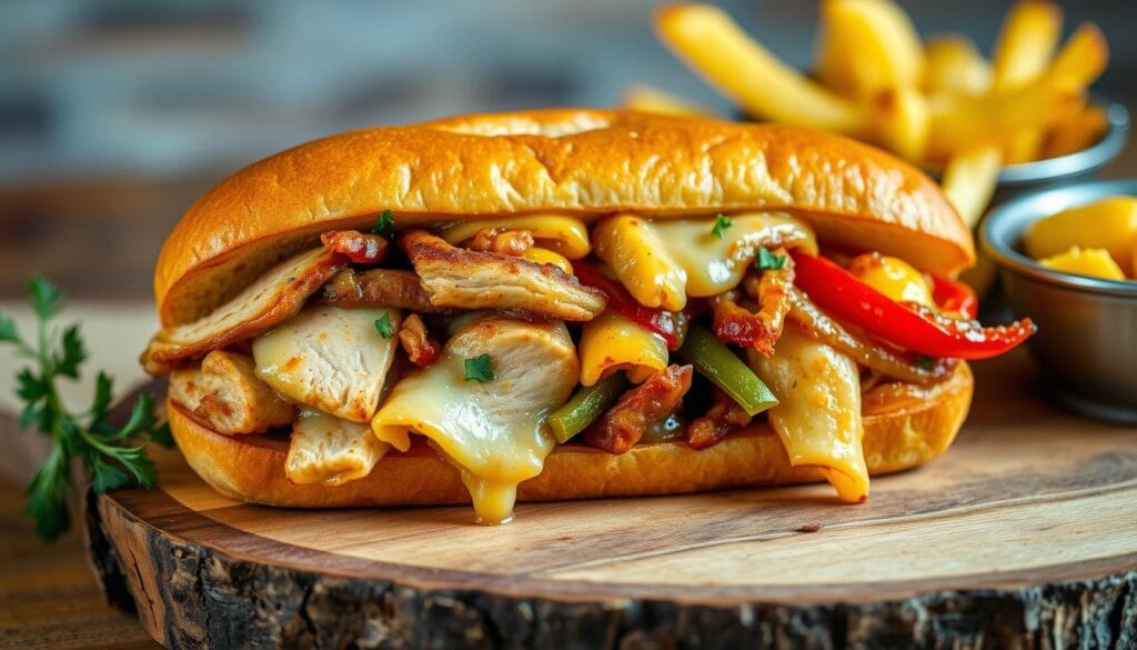 chicken cheesesteak sandwich