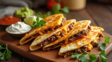 cheesy beef quesadillas