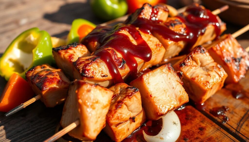 grilled pork cubes