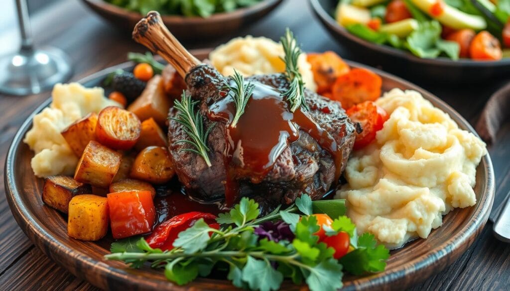 Lamb Breast Side Dishes Presentation