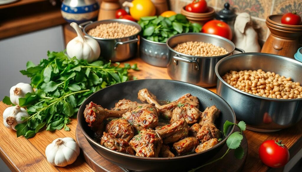 Lebanese Lamb Cooking Process