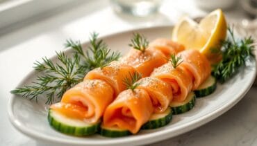 chatelaine smoked salmon roll on cucumber recipe