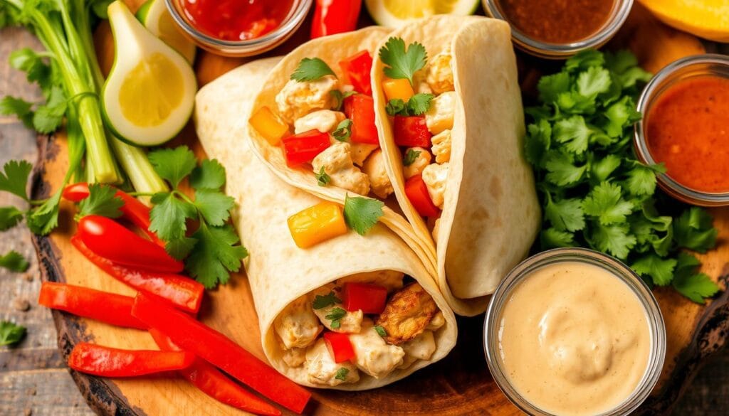 creamy chicken tortilla wraps