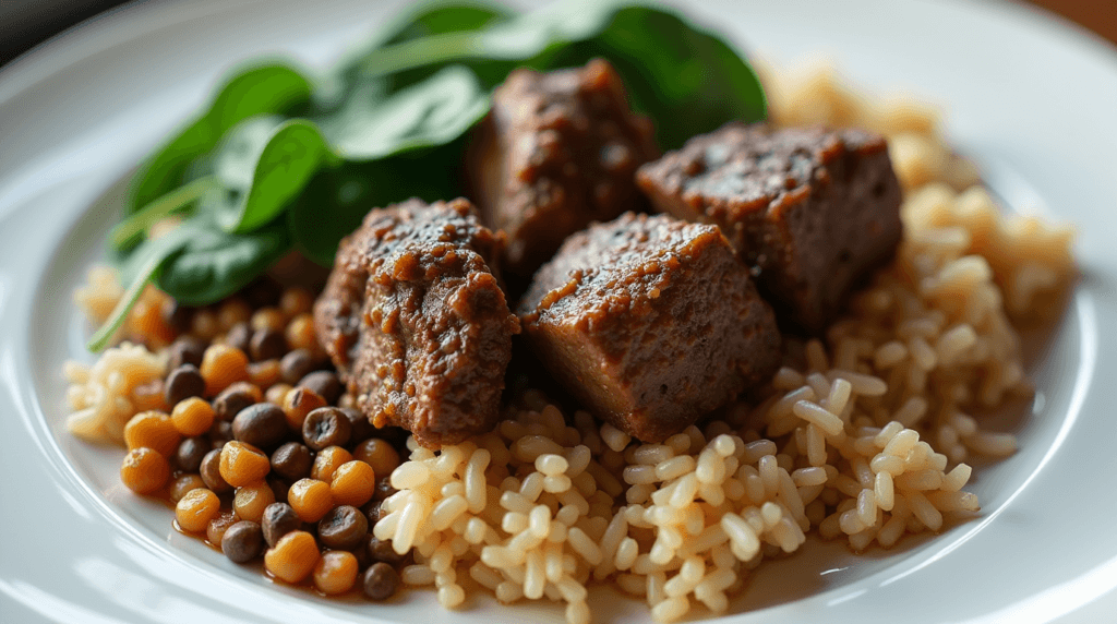 lamb lentils rice spinach recipe
