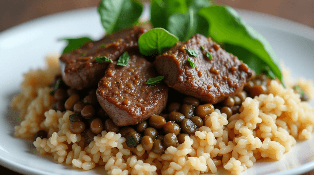 lamb lentils rice spinach recipe