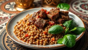 lebonese lamb lentils rice spinach recipe